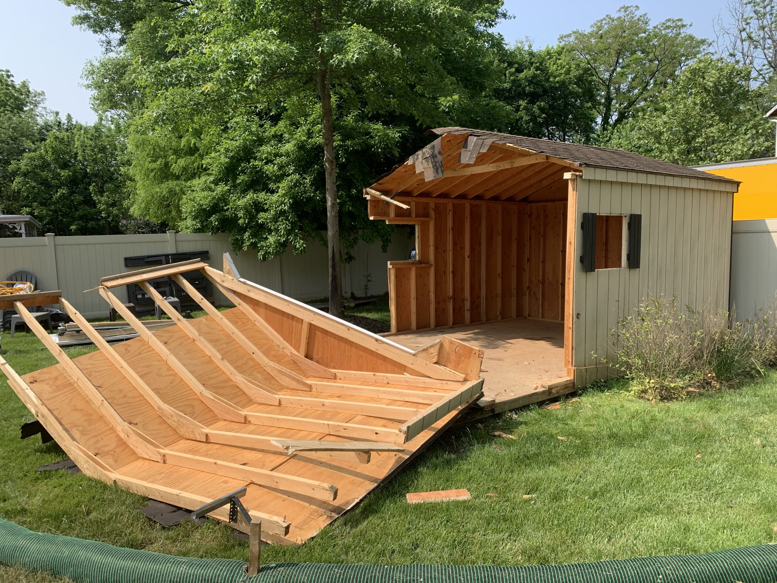 broken shed before removal