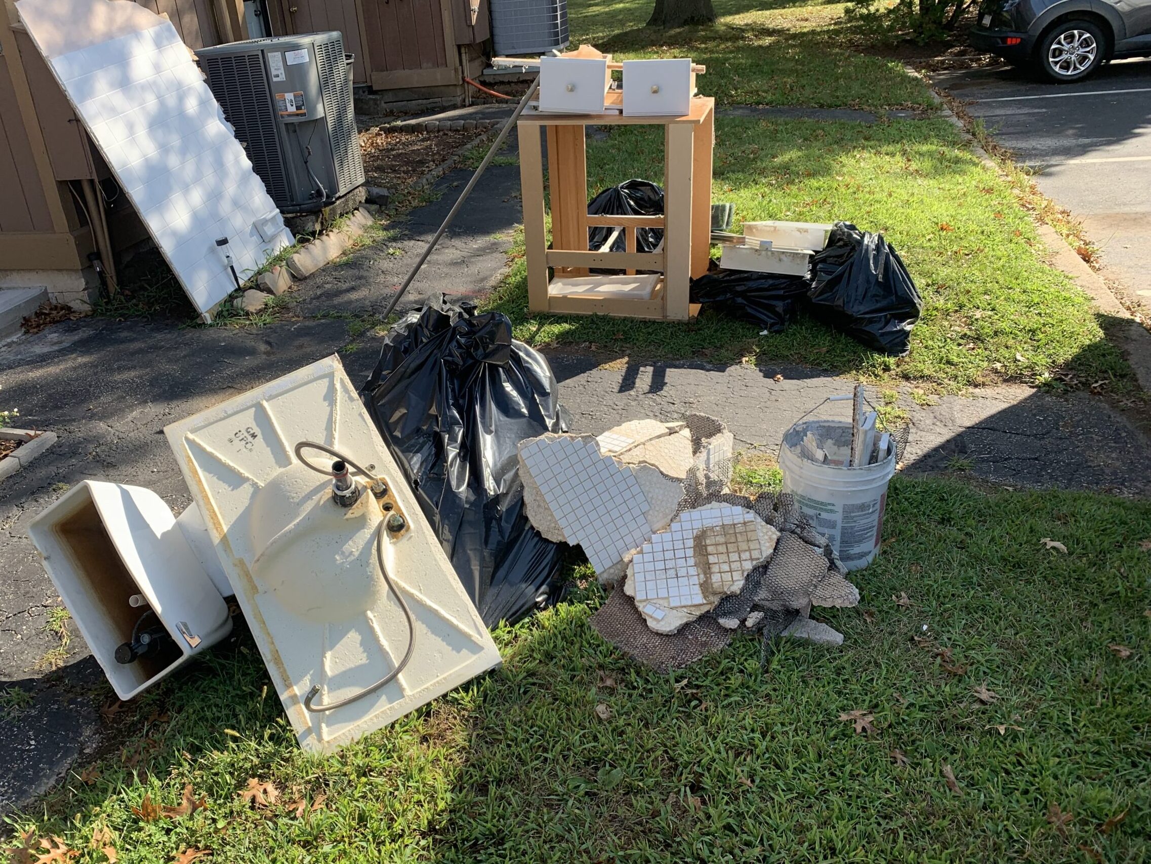 commercial junk piled up before removal